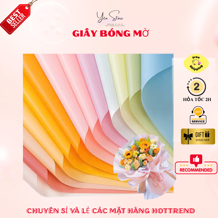 Lẻ 3-5 Tờ Giấy Bóng Mờ Loại Tốt Nhiều Màu Sắc Dùng Gói Hoa, Giỏ Quà, Giỏ Trái Cây, Đồ Handmade